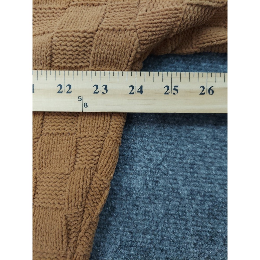 Abercrombie & Fitch Sweater Women Small Brown Collared Textured V Neck Oversized - Picture 6 of 8